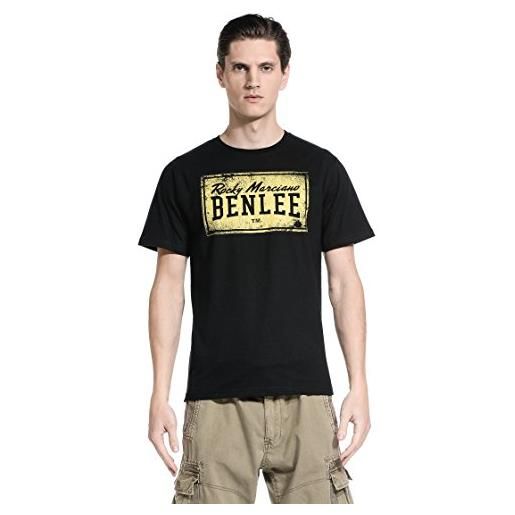 BENLEE Rocky Marciano benlee boxlabel, box label-maglietta da uomo, vestibilità regolare, con logo, taglia l, colore: nero, xl (uk l)