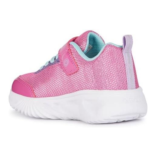 Geox j assister girl a, sneakers bambine e ragazze, blu/rosa (navy/pink), 30 eu
