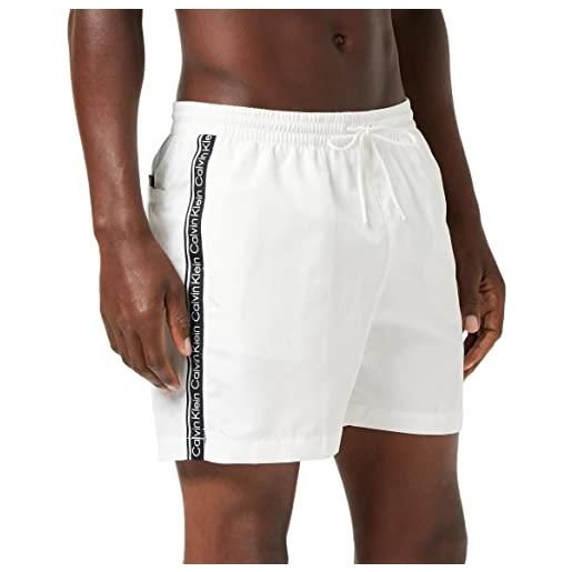 Calvin Klein pantaloncino da bagno uomo medium drawstring lungo, bianco (pvh classic white), m