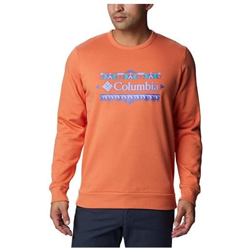Columbia equipaggio di tumalo creek maglione, arancia del deserto/csc bordata, s uomo