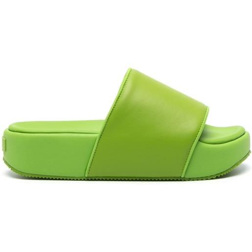 Y-3 sandali slides con suola rialzata - verde