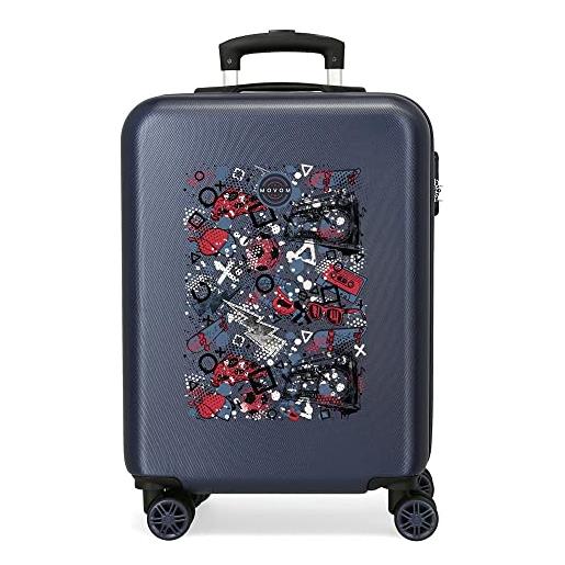 Movom free time valigia da cabina multicolore 38x55x20 cm rigida abs chiusura a combinazione laterale 35l 2 kg 4 ruote bagaglio a mano