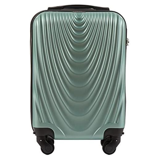 W WINGS wings - borsa da viaggio leggera con ruote e manico telescopico, colore: verde oro, xs, valigetta, gold green, xs, valigetta