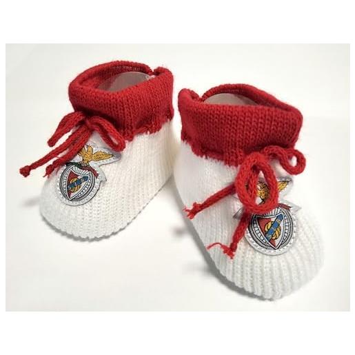 SL Benfica scarpa, stivaletti bassi con lacci unisex-bimbi 0-24, bianco, 0 mesi