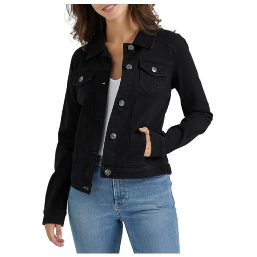 Wrangler Authentics - giacca in denim elasticizzato da donna, nero, medium