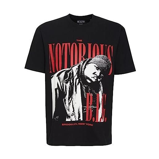 Recovered the notorious b. I. G red script black maglietta by t-shirt, nero, l uomo