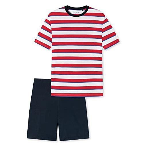 Schiesser corto set di pigiama, rosso a strisce, 152 cm bambini e ragazzi