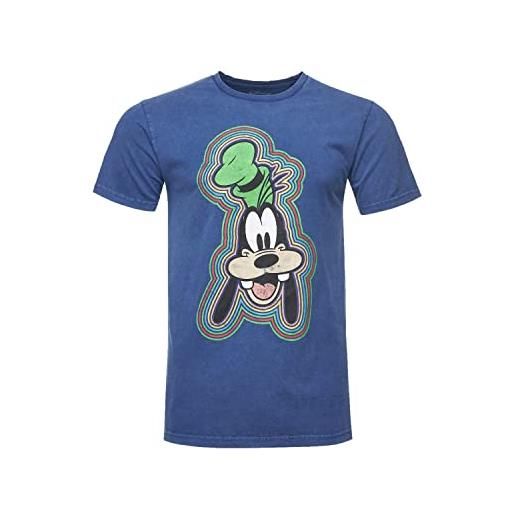 Recovered disney goofy outline blue washed t-shirt, multicolour, s uomo