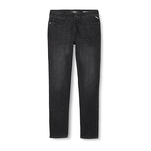 Replay jeans da donna luzien skinny fit con power stretch, nero (black delavè 099), 28w/30l
