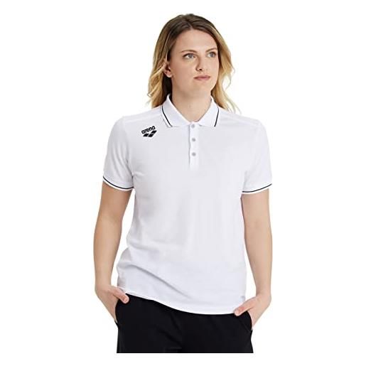 ARENA team polo in cotone solid shirt, bianco, m unisex-adulto