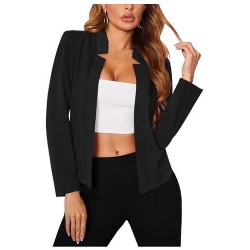 FWAY blazer donna elegante maniche lunghe blazer cardigan casual business foderato anteriore aperto giacca