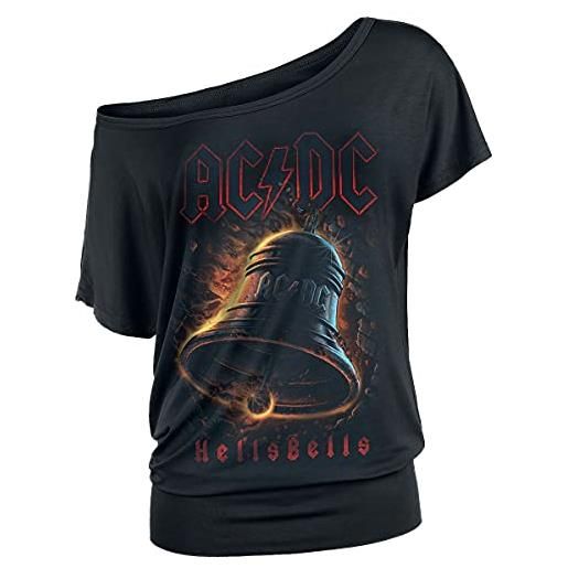 AC/DC hells bells donna t-shirt nero 3xl 95% viscosa, 5% elasthane largo