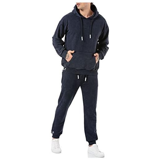 RED BRIDGE redbridge set da jogging con cappuccio, 2 pezzi, oversize, con pantaloni, combinabile di alta qualità, blu scuro, xxl