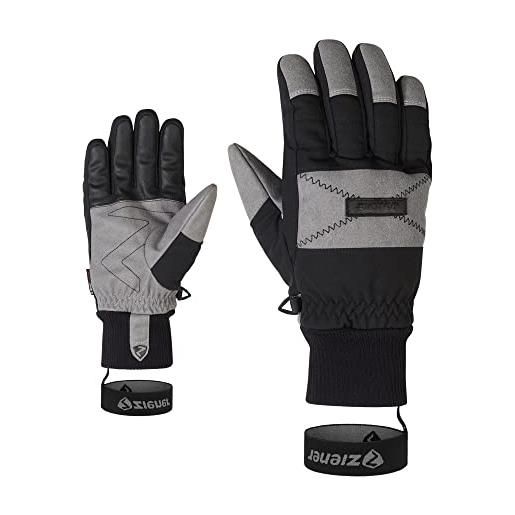 Ziener gendo - guanti da sci da uomo, traspiranti, impermeabili, alla moda, colore nero, 8