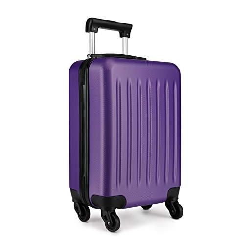 Kono trolley bagaglio a mano 75x48x30 cm trolley rigido in absnero valigia con 4 ruote, 85l (porpora)