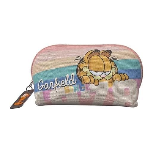 CYPBRANDS cyp brands- garfield- borsa da toilette, custodia da trasporto, accessori, borsa per il trucco, colore rosa, prodotto ufficiale