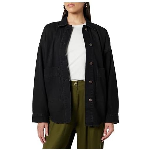 The Drop pilar long denim shirt jacket giacche, indaco scuro, xxl plus