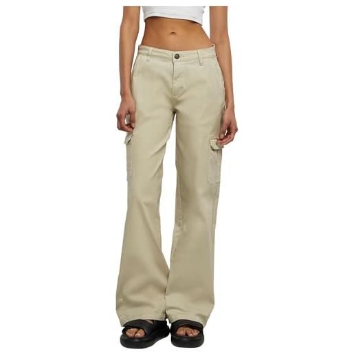Urban Classics pantaloni cargo da donna a vita alta, dritti, in denim, bianco sporco, 42