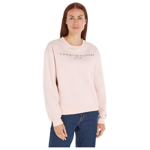 Tommy Hilfiger felpa donna senza cappuccio, blu (dark night navy), xl