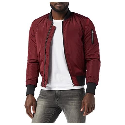 Urban Classics 2-tone bomber jacket, multicolore (burgundy/black), s uomo