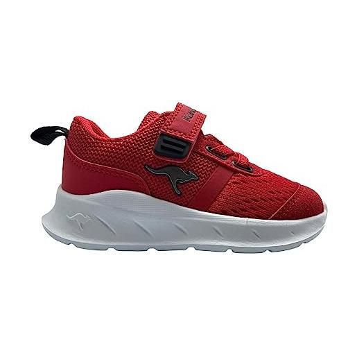 KangaROOS k-ir fast ev, scarpe sportive unisex-bambini, fiery red jet black, 27 eu