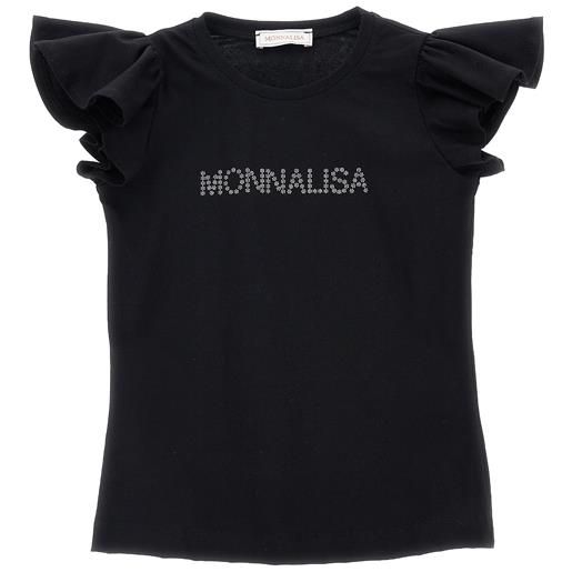 Monnalisa t-shirt jersey logo borchiette