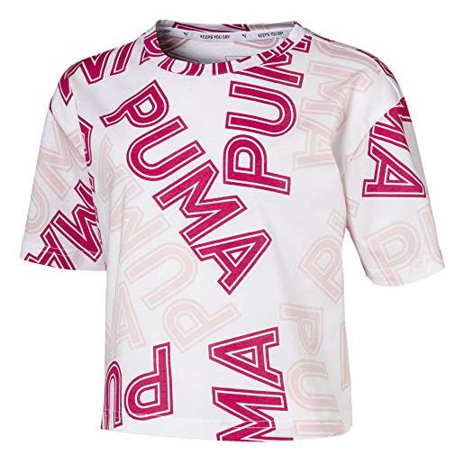 PUMA - maglietta da bambina modern sports aop tee g, bambina, maglietta, 581430-52_l, bianco, 11-12y