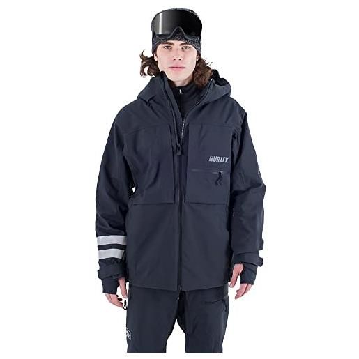 Hurley giacca goldmine 2.0 neve, nero, xl uomo
