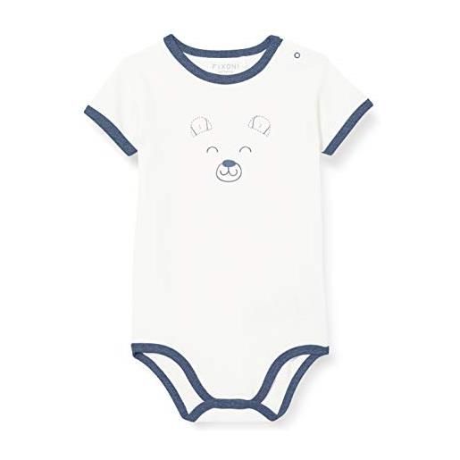 Fixoni body short slewe with print set di magliette per bambino e neonato, blu porcellana, 1 mese unisex-bimbi