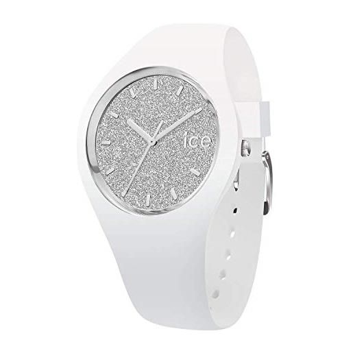 Ice-watch ice glitter white silver orologio bianco da donna con cinturino in silicone, 001344 (small)