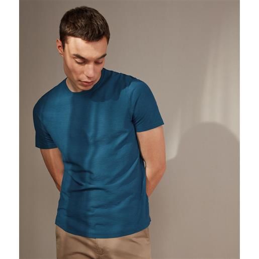 Falconeri t-shirt in cotone twist blu garda tinto capo