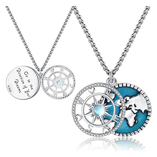 Collana Con Ciondolo Bussola Vichinga - Uomo E Donna, Argento/Grigio - Foto 3