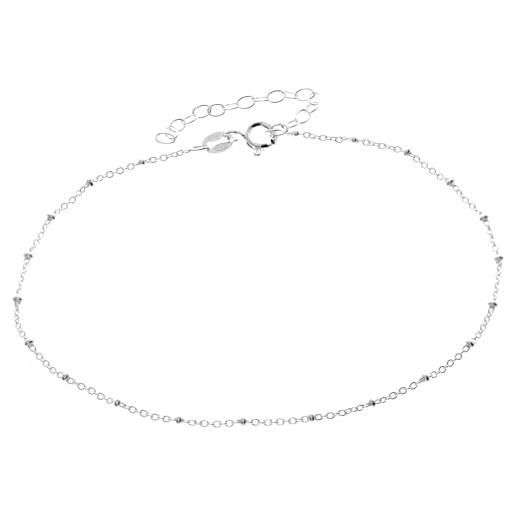 SilverAmber Jewellery uk - braccialetti per cavigliere in argento sterling 925 placcato rodio, per la festa della mamma, figlia, donne, compleanno, idea regalo, 23.5 cm + 5 cm, argento sterling