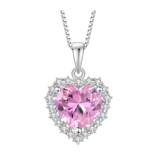 Starchenie collane donna argento sterlina 925 cuore con pendente rosa zirconi collane ciondolo gioielli regalo