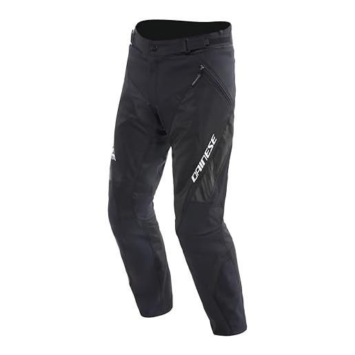 Dainese - drake 2 air absoluteshell pants, pantaloni moto impermeabili, ventilati, con protezioni removibili su ginocchia, man, nero/nero, 48