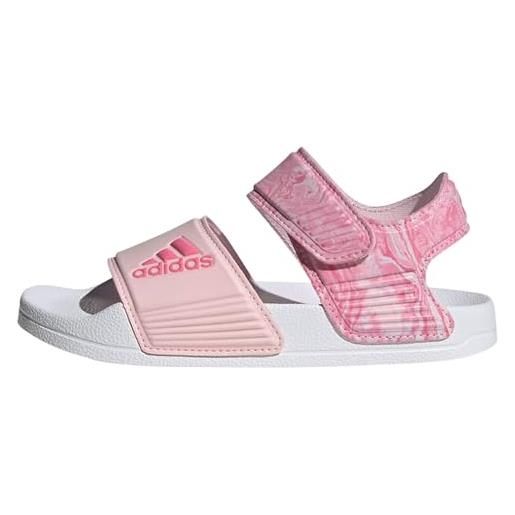 adidas sandali unisex per bambini adilette, clear pink fusion cloud white, 30 eu