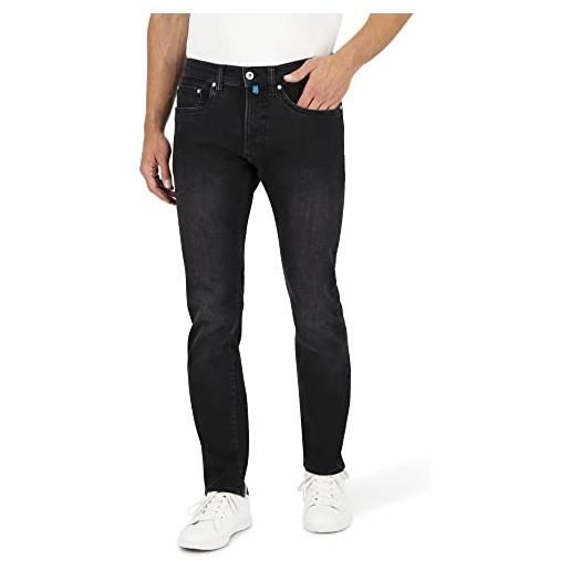 Pierre Cardin jeans da uomo a 5 tasche antibes, pantaloni da uomo, slim fit, lavati, black used 9802, 36w x 30l