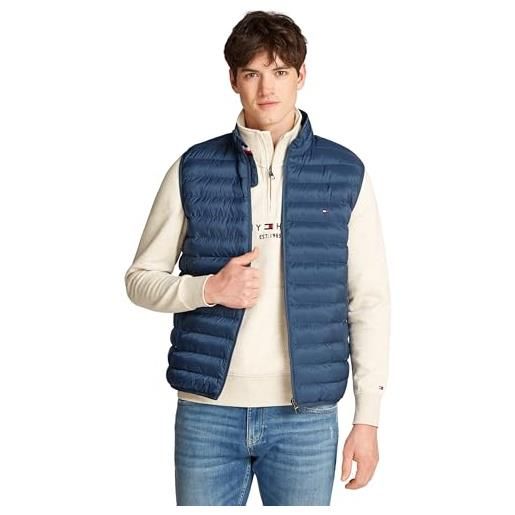 Tommy Hilfiger core packable recycled vest, gilet piumino, uomo, desert sky, l