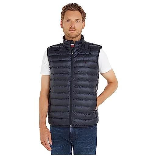 Tommy Hilfiger core packable recycled vest, gilet piumino, uomo, black, l