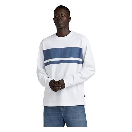 G-STAR RAW placed stripe boxy t-shirt donna, bianco (white d24367-c784-110), m