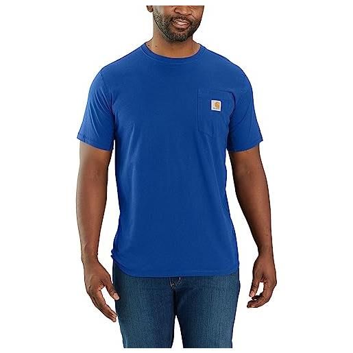 Carhartt force cotton delmont short sleeve t-shirt (regular and big & tall sizes) di utilità professionale da uomo, blu (glass blue), 4xl