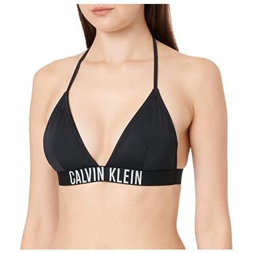 Calvin Klein Jeans calvin klein top bikini a triangolo donna imbottito, nero (pvh black), m