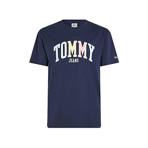 Tommy Jeans tommy hilfiger t-shirt manica corta da uomo marchio , modello clsc college pop dm0dm16401, realizzato in cotone. Xxl blu blu scuro