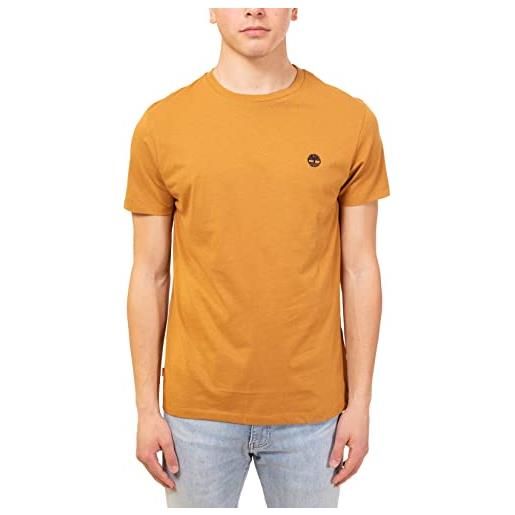 Timberland tfo chest logo tee, t-shirt uomo, giallo (wheat boot), xxl