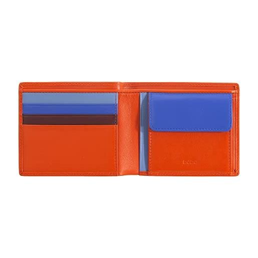 Dudu portafoglio uomo slim in pelle con protezione rfid porta carte di credito con portamonete portafogli colorato arancio