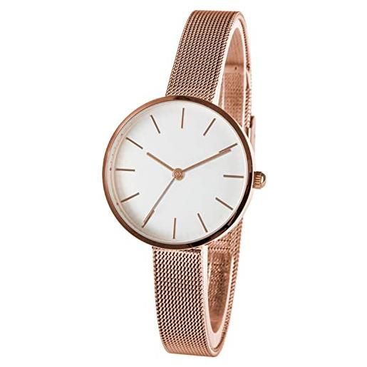 Zeit-Bar orologio da polso da donna in acciaio inox, con cinturino, bracciale