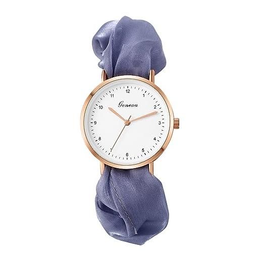 Avaner orologio da polso da donna, con cinturino elasticizzato, movimento al quarzo, analogico, orologio da donna, grigio. , cinghia