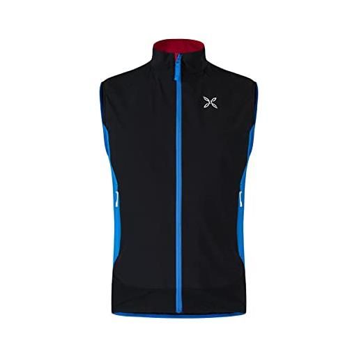 MONTURA power vest mvvr18x 9028 colore nero e blu gilet antivento da uomo ideale per trekking arrampiacata e corsa