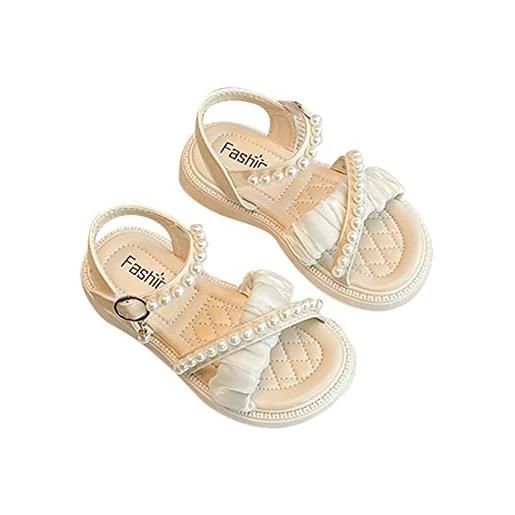 Chejarity sandali bambina 22 sandali per ragazze open toe mesh design sandali bowknots sandali piatti scarpe eleganti estive scarpe moda casual mezze punte suola spezzata