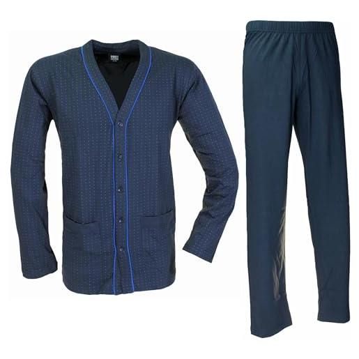 Enrico Coveri pigiama uomo fresco cotone jersey manica lunga varie fantasie (it, testo, xxl, regular, regular, 1101blu)